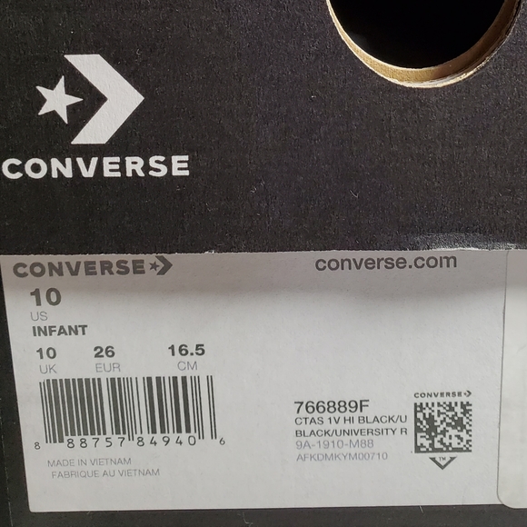 CONVERSE  CTAS 1V HI  INFANT SZ / 766889F - Picture 16 of 16